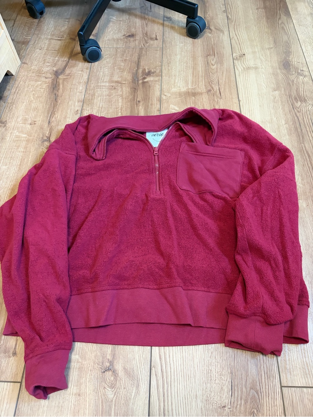 aerie Women's Quarter-Zip Fleece Pullover - Berry Red